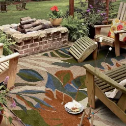 New Kirklands Home North Shore Botanical Outdoor Area Rug, 7x10 Multi
