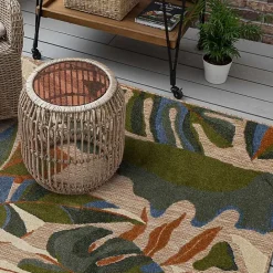 New Kirklands Home North Shore Botanical Outdoor Area Rug, 7x10 Multi