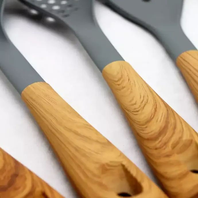 Sale Kirklands Home Nylon Wood Inspired 5-pc. Kitchen Tool Set Gray