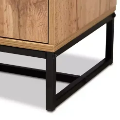Discount Kirklands Home Oak Wood and Metal Sideboard Buffet