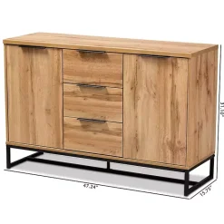 Discount Kirklands Home Oak Wood and Metal Sideboard Buffet