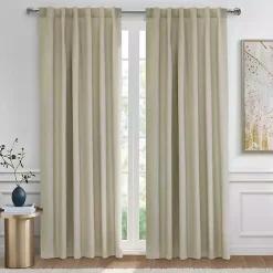 Discount Kirklands Home Oatmeal Baxter Blackout Curtain Panel, 95 in. Tan