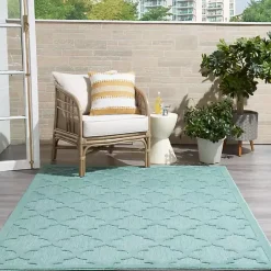 Sale Kirklands Home Ocean Aqua Trellis Outdoor Area Rug, 4x6 Blue