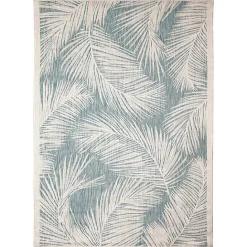 Discount Kirklands Home Ocean Blue Palm Leaves Outdoor Area Rug, 6x9