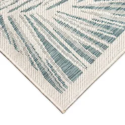 Kirklands Home Ocean Blue Palm Leaves Outdoor Area Rug, 7x9