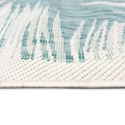Kirklands Home Ocean Blue Palm Leaves Outdoor Area Rug, 7x9