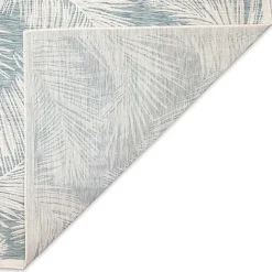 Kirklands Home Ocean Blue Palm Leaves Outdoor Area Rug, 7x9