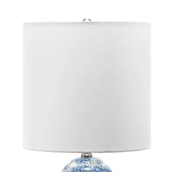 Best Kirklands Home Ocean Blues Mottled Pillar Table Lamp White