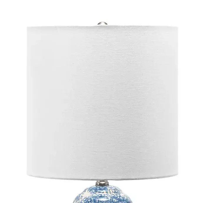 Best Kirklands Home Ocean Blues Mottled Pillar Table Lamp White