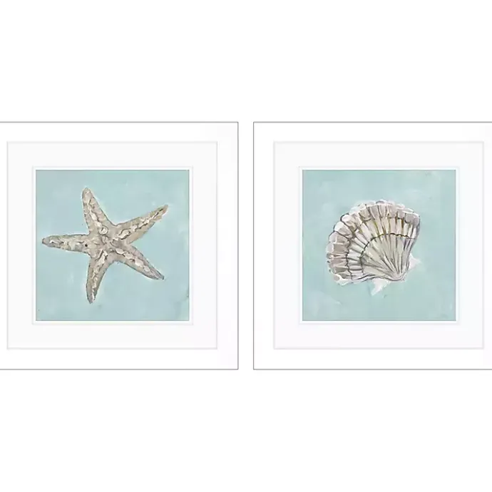 New Kirklands Home Ocean Seashells II Framed Art Prints, Set of 2