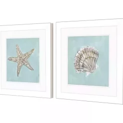 New Kirklands Home Ocean Seashells II Framed Art Prints, Set of 2