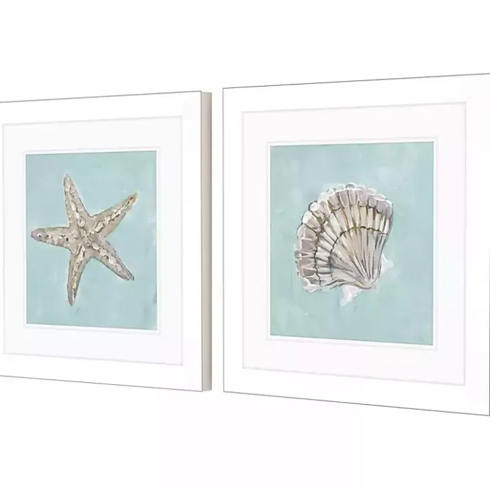 New Kirklands Home Ocean Seashells II Framed Art Prints, Set of 2