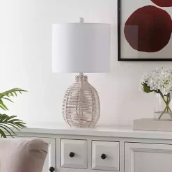Outlet Kirklands Home Off Rattan Orion Table Lamp White