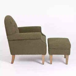 Hot Kirklands Home Olive Boucle Tufted Chair & Ottoman Set Green