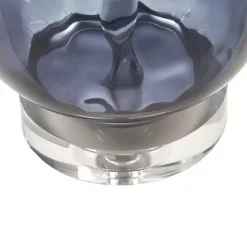 New Kirklands Home Ombre Blue Glass Teardrop Table Lamp White