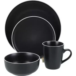 New Kirklands Home Onyx Eliza 16-pc. Dinnerware Set Black