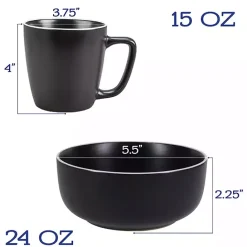 New Kirklands Home Onyx Eliza 16-pc. Dinnerware Set Black