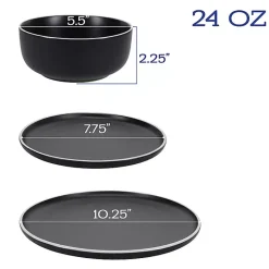 Discount Kirklands Home Onyx Eliza 12-pc. Dinnerware Set Black