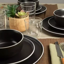 Discount Kirklands Home Onyx Eliza 12-pc. Dinnerware Set Black