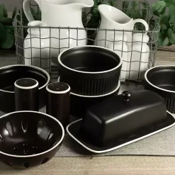 Online Kirklands Home Onyx Stoneware 7-pc. Kitchen Accessories Set Black