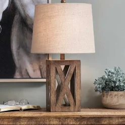 Hot Kirklands Home Open Block Table Lamp Tan