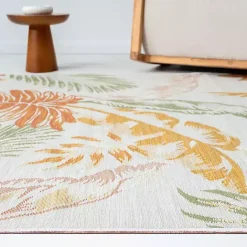 Clearance Kirklands Home Orange & Green Palms Reversible Outdoor Rug, 5x7