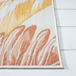 Clearance Kirklands Home Orange & Green Palms Reversible Outdoor Rug, 5x7