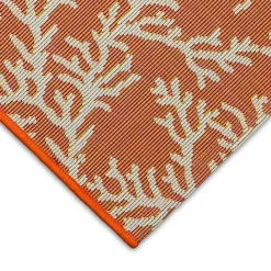 Hot Kirklands Home Orange Coral Indoor/Outdoor Rug, 3x4