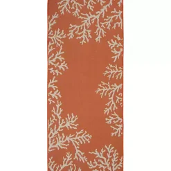 New Kirklands Home Coral Indoor/Outdoor Runner, 1x4 Orange
