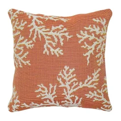 Online Kirklands Home Orange Coral Woven Outdoor Throw Pillow