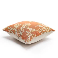 Online Kirklands Home Orange Coral Woven Outdoor Throw Pillow