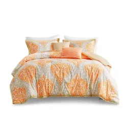 Outlet Kirklands Home Orange Damask 5-pc. California King Comforter Set
