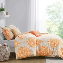 Outlet Kirklands Home Orange Damask 5-pc. California King Comforter Set