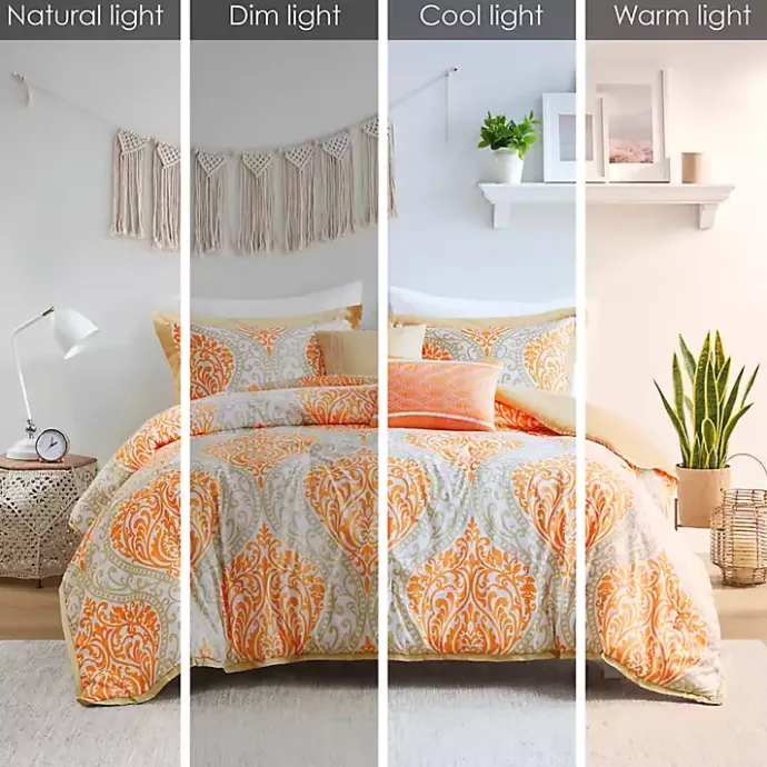 New Kirklands Home Orange Damask 5-pc. Full/Queen Comforter Set