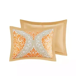 New Kirklands Home Orange Damask 5-pc. Full/Queen Comforter Set