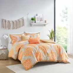 Discount Kirklands Home Orange Damask 4-pc. Twin/Twin XL Comforter Set