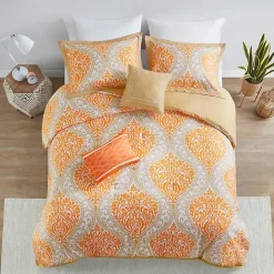 Discount Kirklands Home Orange Damask 4-pc. Twin/Twin XL Comforter Set