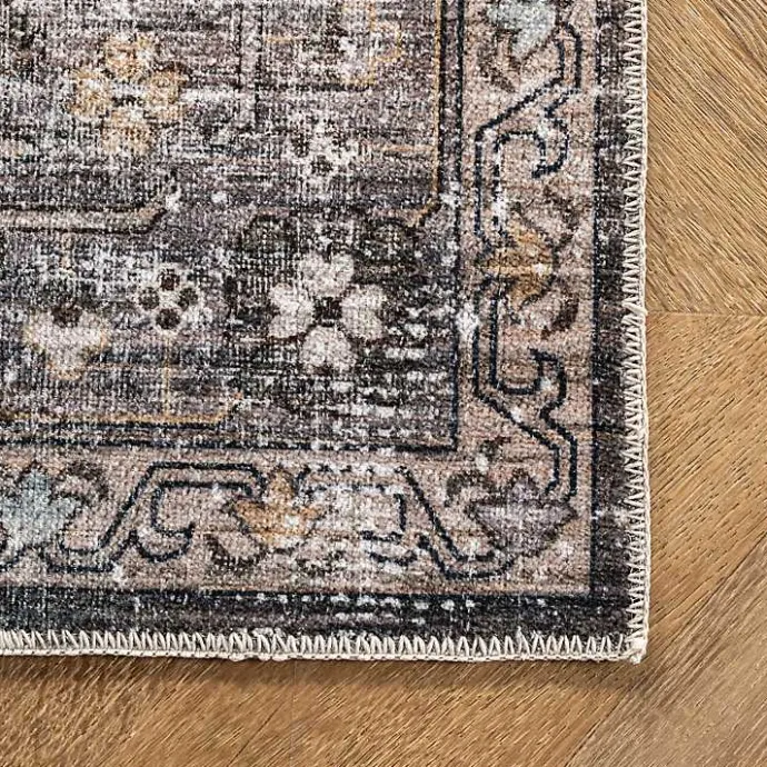 Hot Kirklands Home Orange Distressed Medallion Washable Area Rug, 4x6