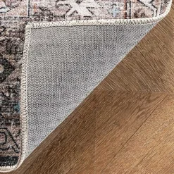 Kirklands Home Orange Distressed Medallion Washable Area Rug, 5x8