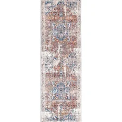 Kirklands Home Orange Eli Medallion Fringe Runner