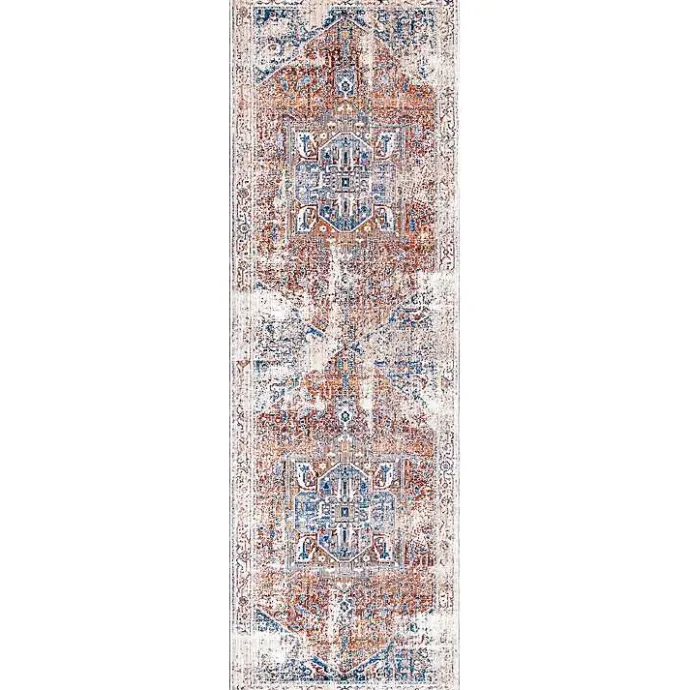 Kirklands Home Orange Eli Medallion Fringe Runner