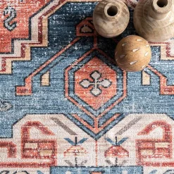 Kirklands Home Orange Faded Medallion Washable Runner