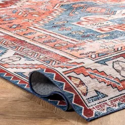 Clearance Kirklands Home Orange Faded Medallion Washable Area Rug, 5x8
