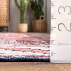 Clearance Kirklands Home Orange Faded Medallion Washable Area Rug, 5x8