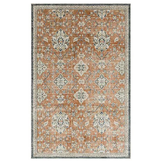 Sale Kirklands Home Granary Floral Area Rug, 6x9 Orange