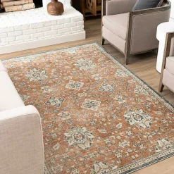 Sale Kirklands Home Granary Floral Area Rug, 6x9 Orange