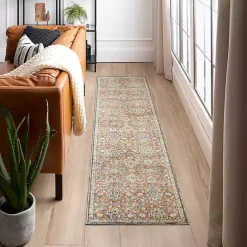 New Kirklands Home Granary Floral Runner, 2x8 Orange