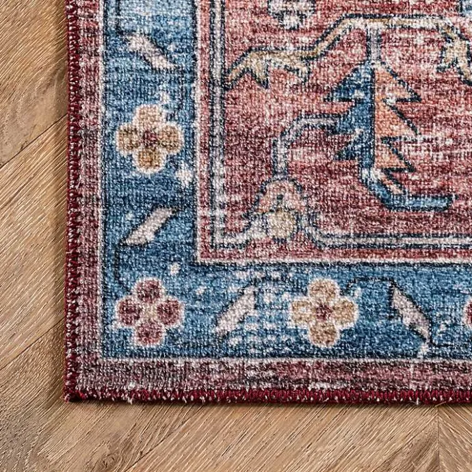 Discount Kirklands Home Orange Medallion Washable Area Rug, 4x6