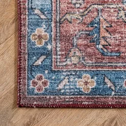 New Kirklands Home Orange Medallion Washable Area Rug, 5x8
