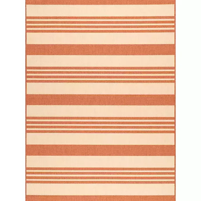 Kirklands Home Robin Stripe Outdoor Rug, 5x8 Orange